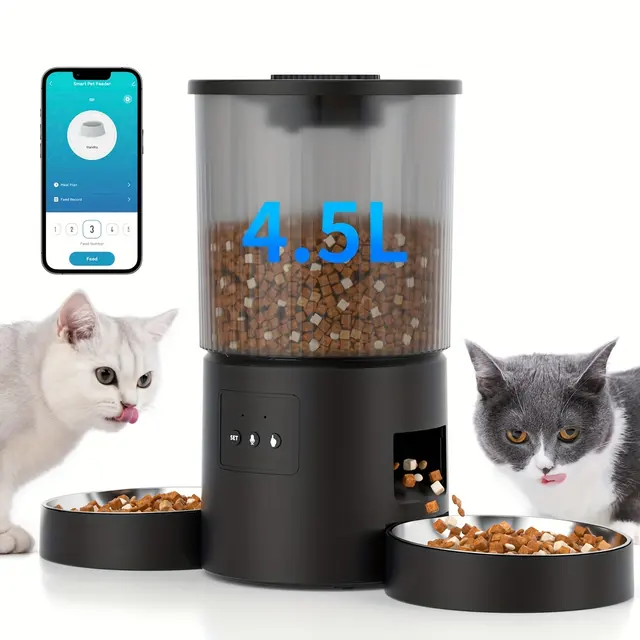 Distributeur connecté 4,5 L à deux gamelles