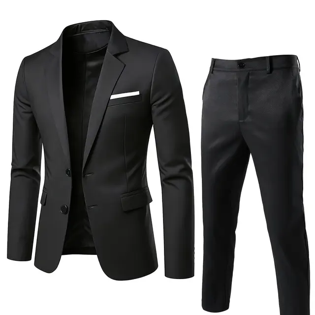 Costume noir homme à veste droite