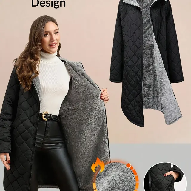 Manteau matelassé à capuche grande taille