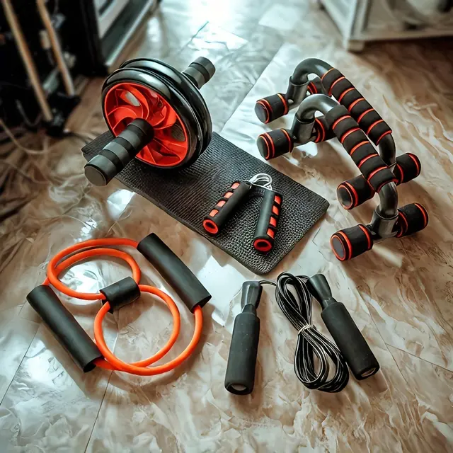 Kit maison sept pièces avec corde et pince de musculation