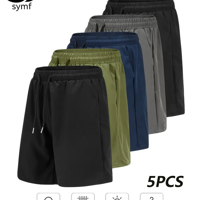 Lot de cinq shorts homme pour loisirs et entraînement