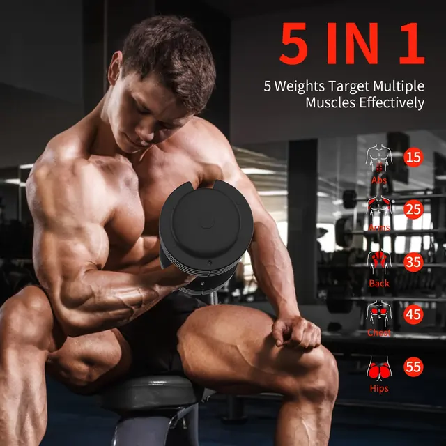 Haltères réglables annoncés à 25 kg / 55 lb