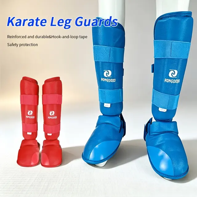 Protection combinée tibia et pied pour taekwondo