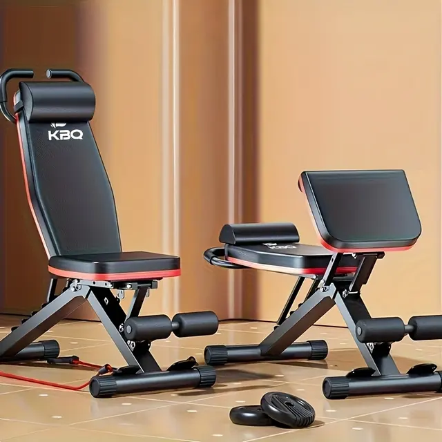 Banc d’entraînement pliable avec appuie-tête et poignées