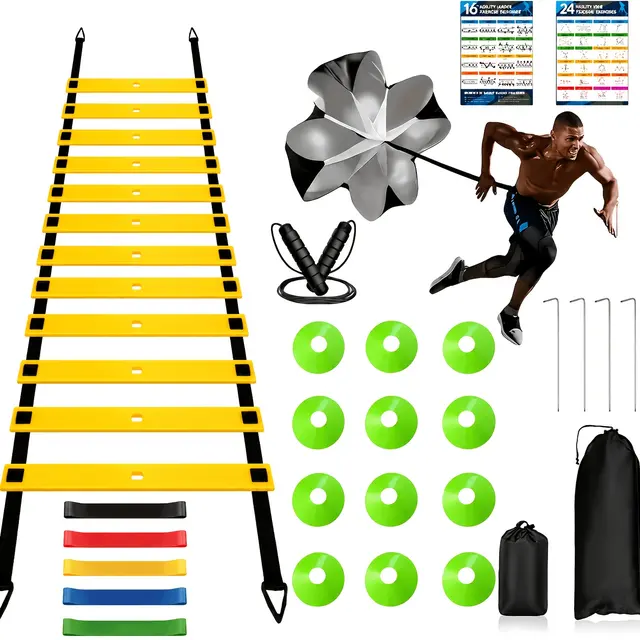 Kit de préparation football avec parachute et élastiques