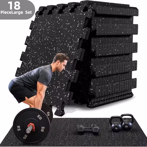 Lot de 18 dalles de sol emboîtables pour fitness