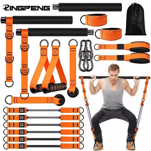 Barre de Pilates LINGPENG avec six élastiques